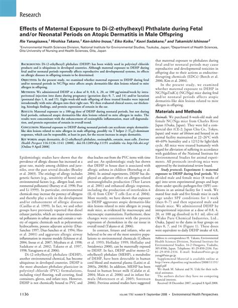 PDF Effects Of Maternal Exposure To Di 2 Ethylhexyl Phthalate