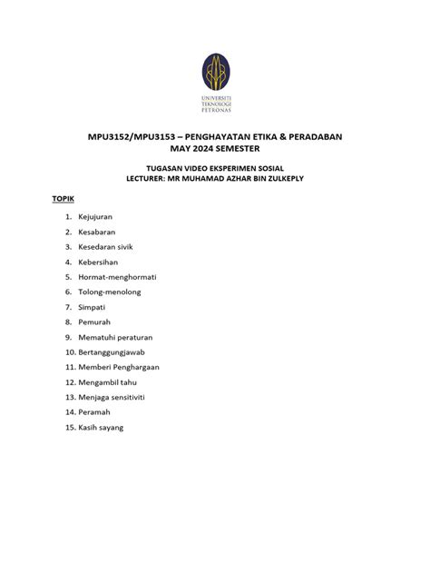 Social Experiment Video Guide Pdf
