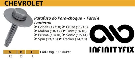 10 Parafuso Do Para Choque Farol E Lanterna GM Cobalt Cruze Malibu