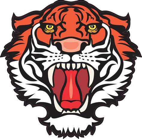 45inx45in Red Tiger Head Mascot Bumper Sticker Decal Window Stickers