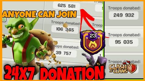 Anytime Donation Clan In Coc Best Donation Clans Ever Req And Leave Youtube