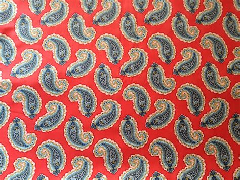 Large Paisley Cotton Fabric Metre Red Marcus By Daisypatchwork