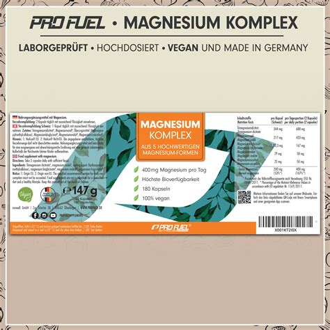 ProFuel MAGNESIUM Komplex Mit 5 Hochwertigen Magnesium Formen