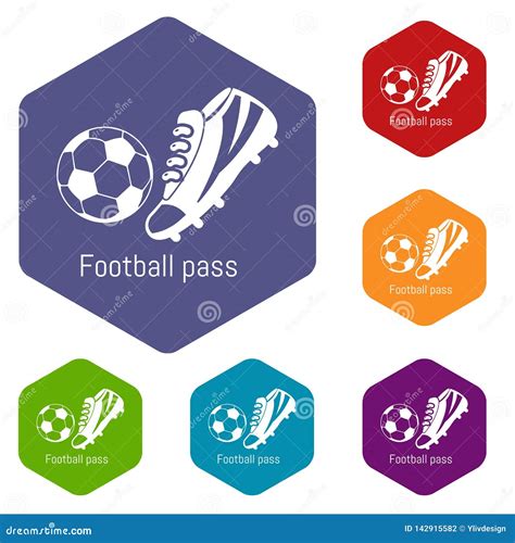 Football Pass Icons Vector Hexahedron Stock Vector Illustration Of Object Background 142915582