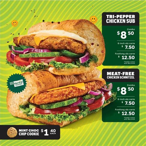 25 Nov 2021 Onward Subway Tri Pepper Chicken Sub And Meat Free Chicken