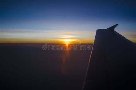 Sunset From A Plane Stock Image Image Of Peaceful Cloudy 166192011