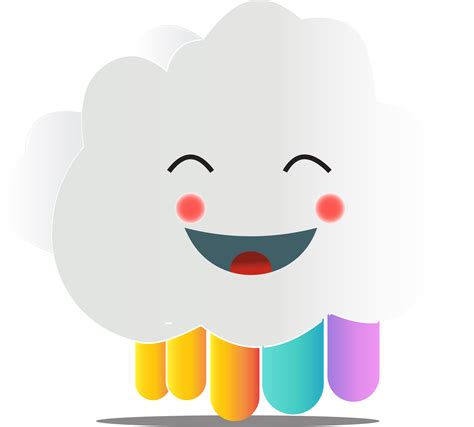 linda nube dibujos animados png con sonriente cara y arcoíris 21049265 PNG