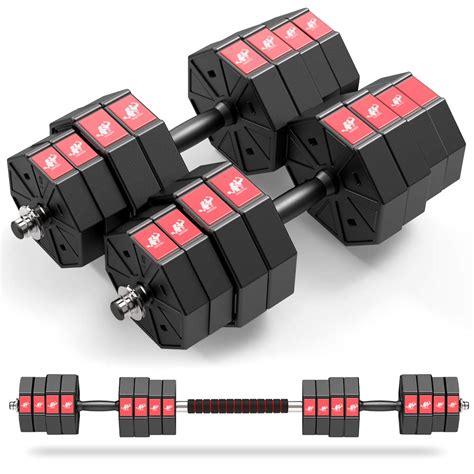 LEADNOVO Adjustable Weights Dumbbells Set 44Lbs 66Lbs 88Lbs 3 In 1