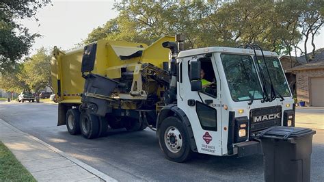 City Of San Antonio Mack Lr Dadee Scorpion Garbage Truck On Evening