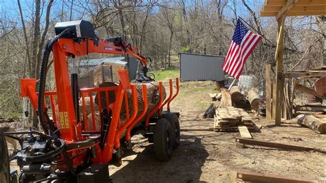 Wallenstein Log Trailer Delivering Logs To The Sawmill Youtube