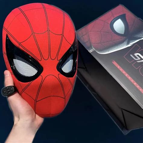 Spiderman Elektroniczna Maska Ruchome Oczy Spider Man Cosplay 1 1