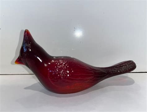 Fenton Ruby Red Cardinal Bird Vintage Fenton Red Amberina Cardinal