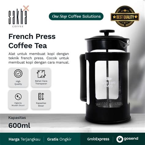 French Press Coffee Maker Saringan Kopi Manual Brew Coffe Pot 600ml