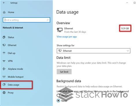 How To Check Internet Data Usage In Windows 10 StackHowTo