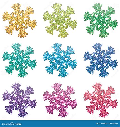 Colorful Snowflakes Stock Photo Image 21944200