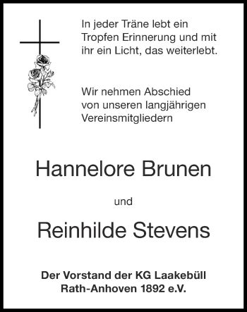 Traueranzeigen Von Reinhilde Stevens Aachen Gedenkt