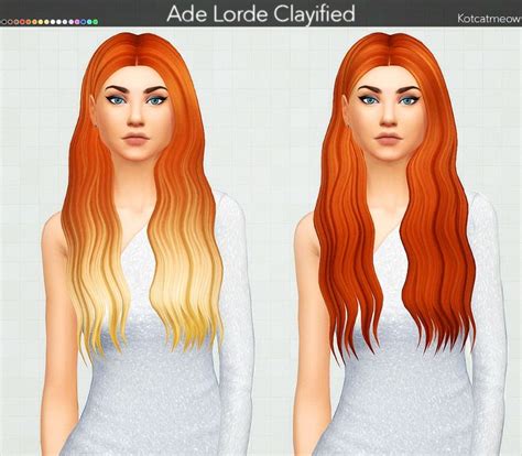 Kot Cat Ade Lorde Hair Clayified Sims 4 Hairs Lorde Hair Sims Sims 4