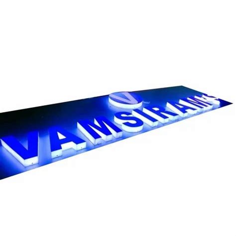 Aluminum LED Glow Sign Board Letter Material Stainless Steel Size 3