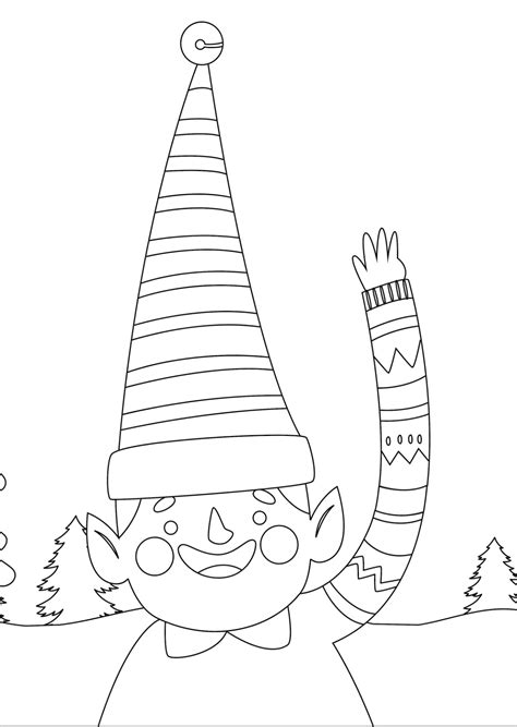 Free Elf Christmas Drawing Template Edit Online And Download