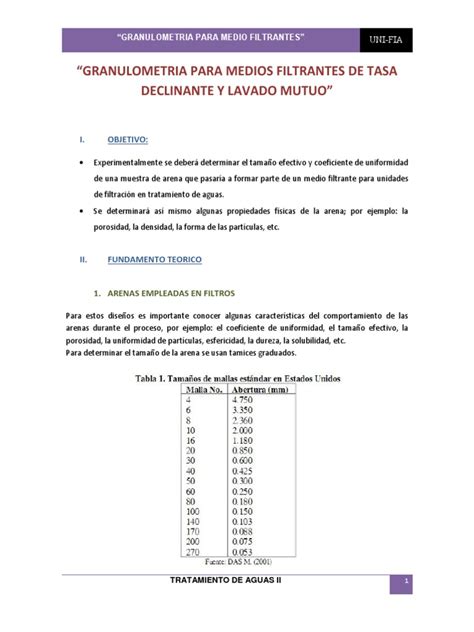 PDF Granulometria Para Medios Filtrantes DOKUMEN TIPS