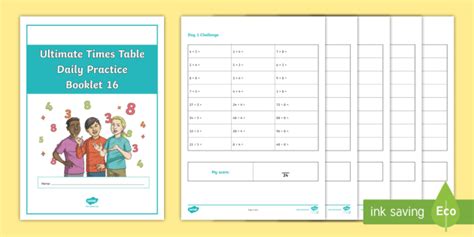 Ultimate Times Table Daily Practice 16 Booklet