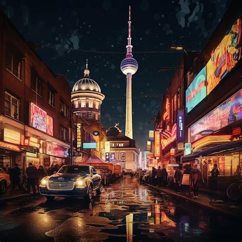 Premium Ai Image Nightlife Of Berlin Where The City Lights Blur Into