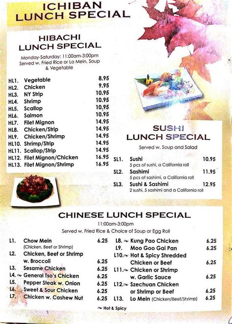 Ichiban Menu In Zanesville Oh Order Delivery And Reviews