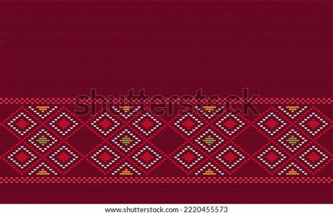 Crochet Pattern Vector Cross Stitch Beautiful Stock Vector Royalty