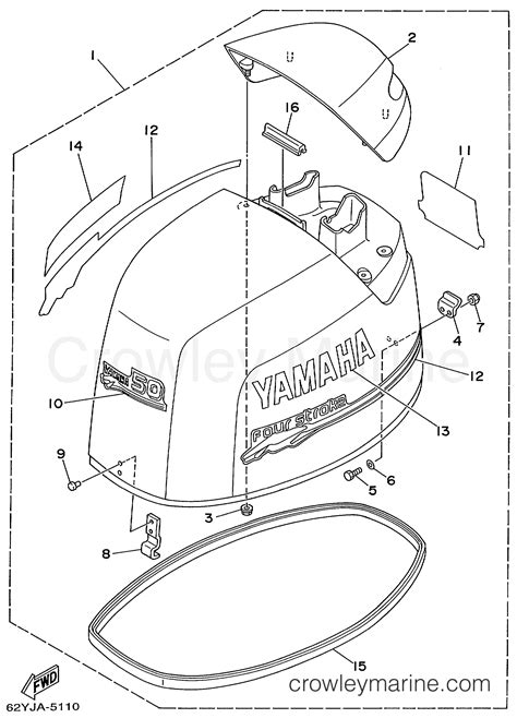 TOP COWLING 1999 Outboard 50hp F50TLRX Crowley Marine