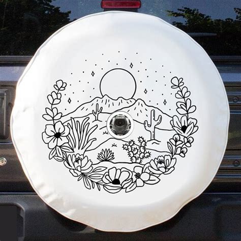 Desert Scene Spare Tire Cover With Backup Camera Hole Etsy