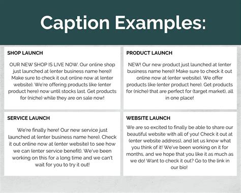 50 Website Launch Caption Templates Etsy Instagram Post Captions