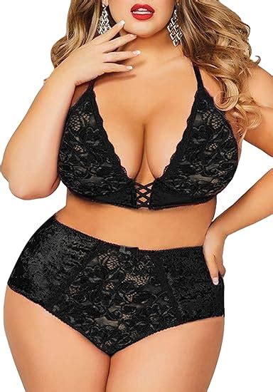 Ella Lust Plus Size Lingerie Set For Women Sexy Crushed Velvet Mesh