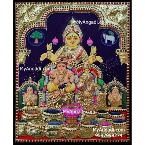 Kubera Lakshmi Semi Embossed Tanjore Painting Buy Tanjore Paintings