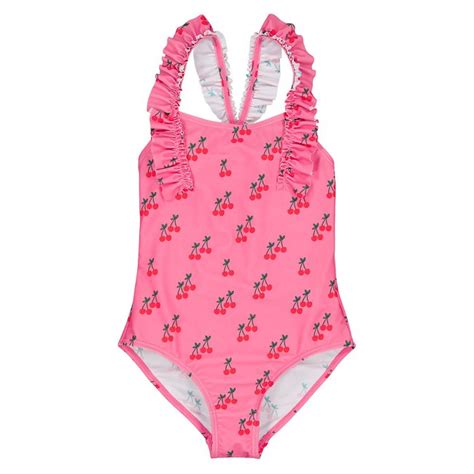 Cherry Print Swimsuit Pink Print La Redoute Collections La Redoute