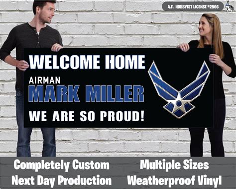 Custom Us Air Force Banner Vinyl Welcome Home Or Etsy Banner