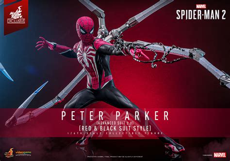 Marvel S Spider Man Hot Toys Homem Aranha Em Terno Vermelho E Preto