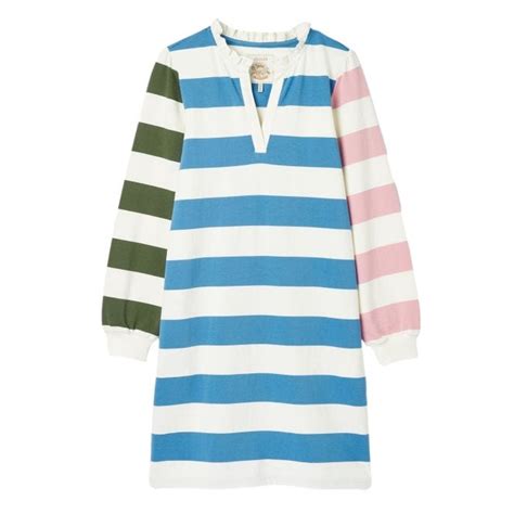 Joules Sophia Multi Striped Cotton Rugby Shirt Dress At Irishuk