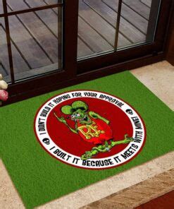 Personalized Rat Fink Hot Rod Garage Door Mat Dingmun