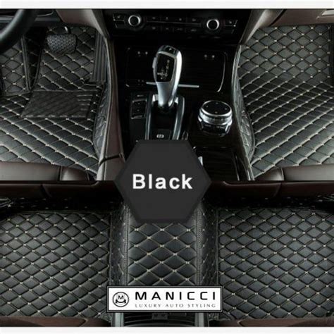 Manicci Luxury Leather Custom Fitted Car Mats Black Car Mats Full Set