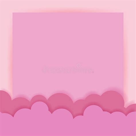 Cielo Rosa Con Nubes Fondo De Caricatura De Valentines Ilustración