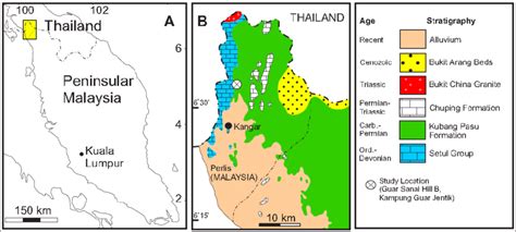 Location Maps Of The Study Area A Map Of Peninsular Malaysia With