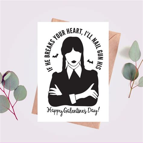 Wednesday Addams Valentine Cards Etsy