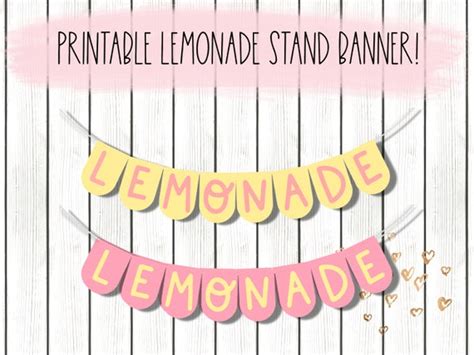 Printable Lemonade Stand Banner Lemon Party Printable Kids - Etsy