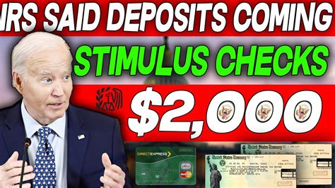 IRS SAID Deposits Coming 2000 Stimulus Checks Deposit Date For Social