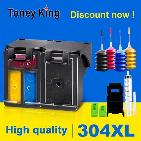 Toney King Refillable Ink Cartridge 304xl Compatible For Hp 304 Xl For Hp304 Deskjet 2620 3700