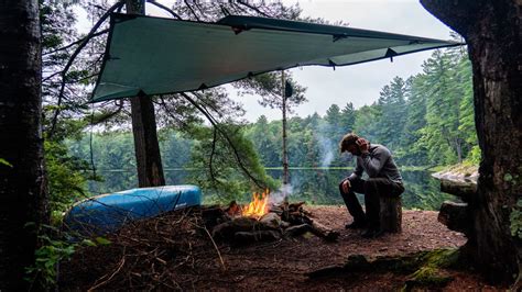 Solo Camping And Cooking In The Backcountry During A Rainstorm Youtube