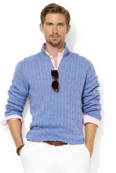 Polo Ralph Lauren Half Zip Cable Knit Tussah Silk Sweater Where To Buy And How To Wear