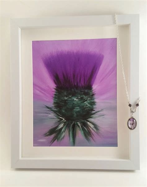 Grace On Twitter Contemporary Scottish Thistle Original Art Print