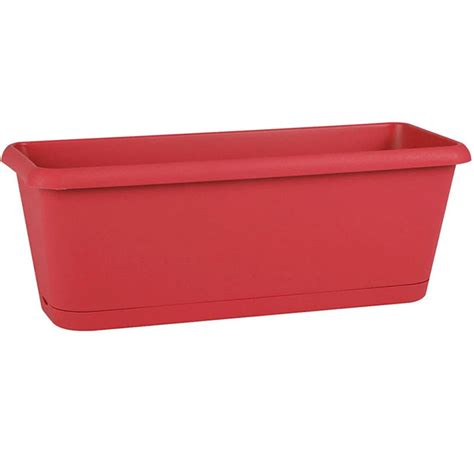 Jardinière Chorus 60 Rouge Rubis 11 6L Plateau clips EDA Plastiques