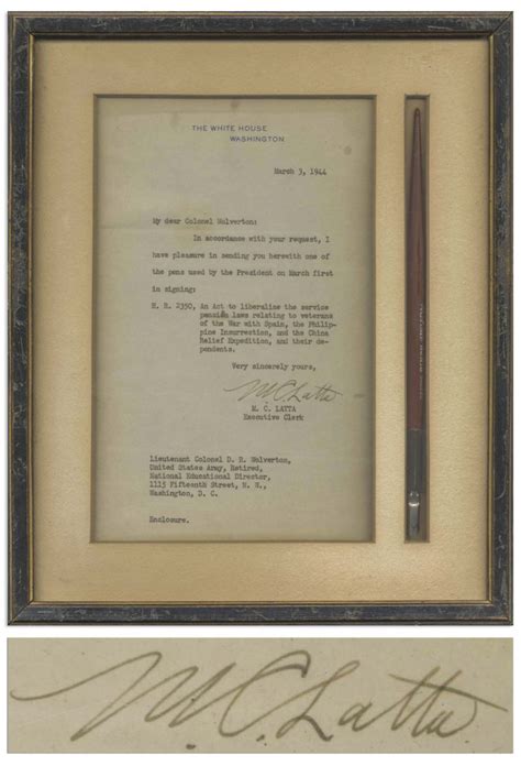 Roosevelt-Bill-Signing-Pen-60518a - Hollywood Memorabilia, Fine ...